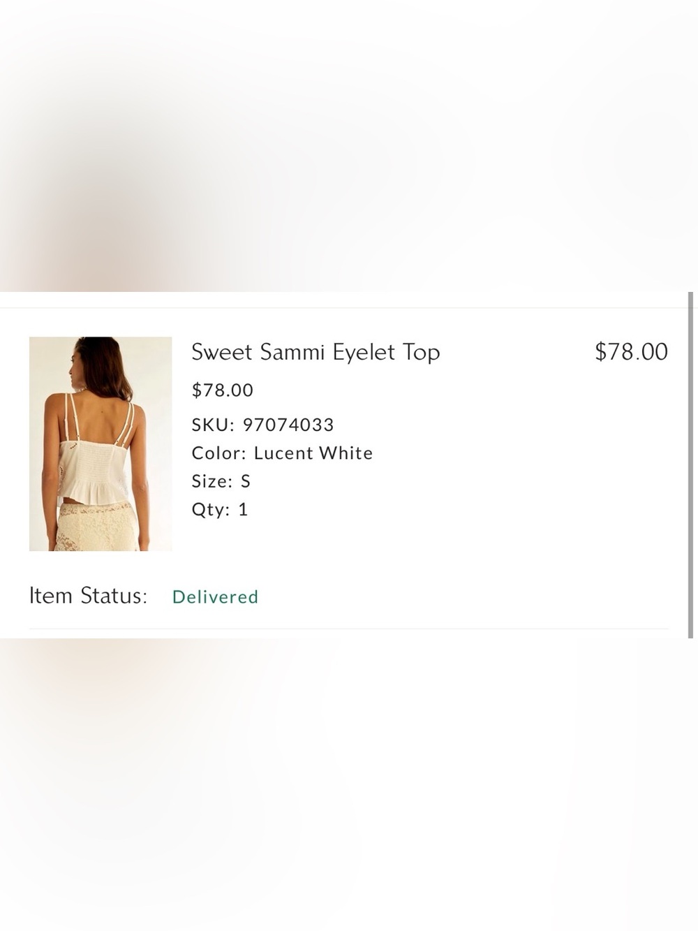 Free People White Eyelet Tie-Front Cami - Picture 7 of 7